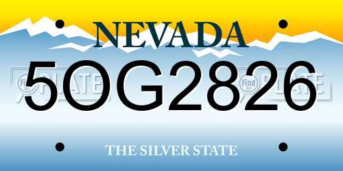 5OG2826 Nevada License Plate