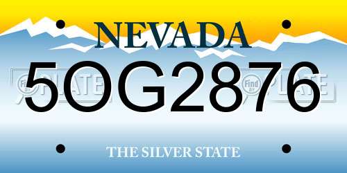 5OG2876 Nevada License Plate