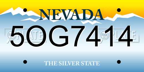 5OG7414 Nevada License Plate
