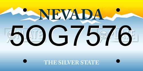 5OG7576 Nevada License Plate