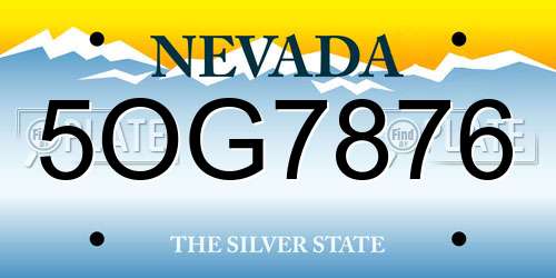 5OG7876 Nevada License Plate
