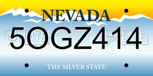 5OGZ414 Nevada License Plate