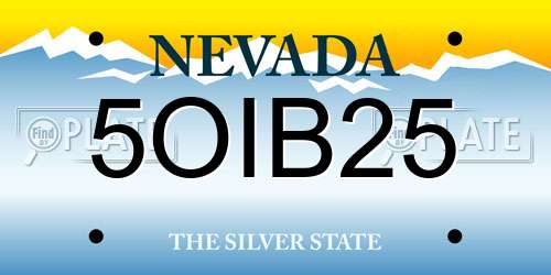 5OIB25 Nevada License Plate