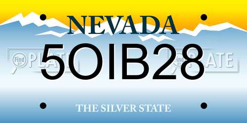 5OIB28 Nevada License Plate