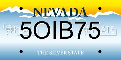 5OIB75 Nevada License Plate