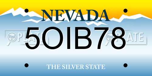 5OIB78 Nevada License Plate