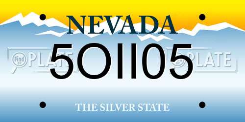 5OII05 Nevada License Plate