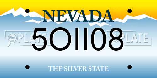 5OII08 Nevada License Plate