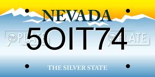 5OIT74 Nevada License Plate