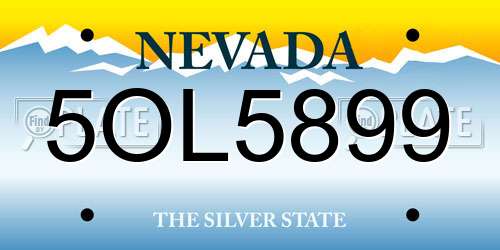 5OL5899 Nevada License Plate