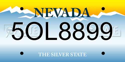 5OL8899 Nevada License Plate