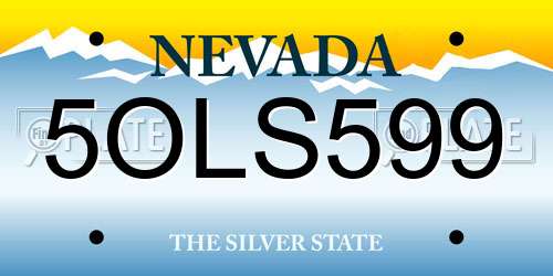 5OLS599 Nevada License Plate