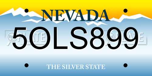 5OLS899 Nevada License Plate