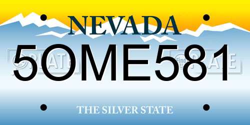 5OME581 Nevada License Plate