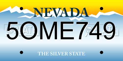 5OME749 Nevada License Plate