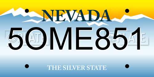 5OME851 Nevada License Plate