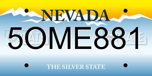 5OME881 Nevada License Plate