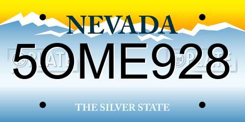 5OME928 Nevada License Plate