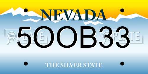 5OOB33 Nevada License Plate
