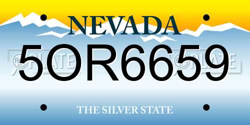 5OR6659 Nevada License Plate