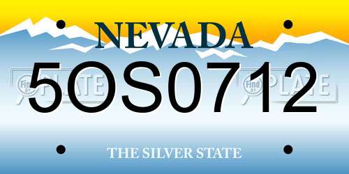 5OS0712 Nevada License Plate