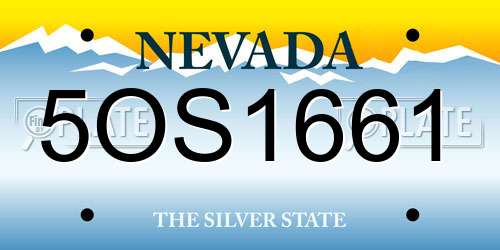 5OS1661 Nevada License Plate
