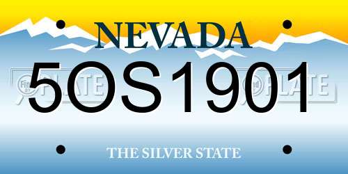 5OS1901 Nevada License Plate
