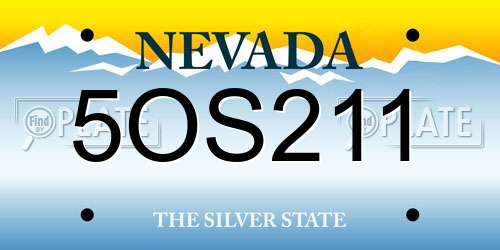 5OS211 Nevada License Plate