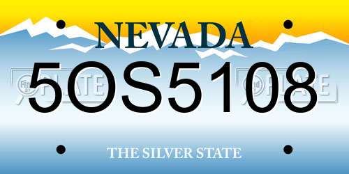 5OS5108 Nevada License Plate