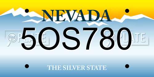 5OS780 Nevada License Plate