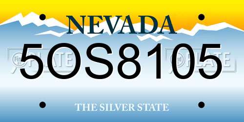 5OS8105 Nevada License Plate