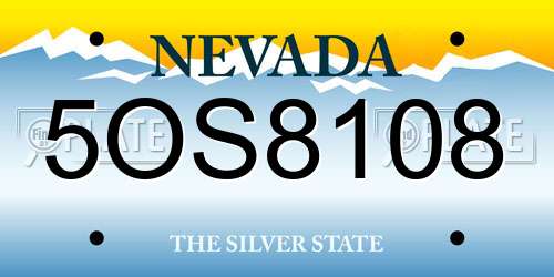 5OS8108 Nevada License Plate