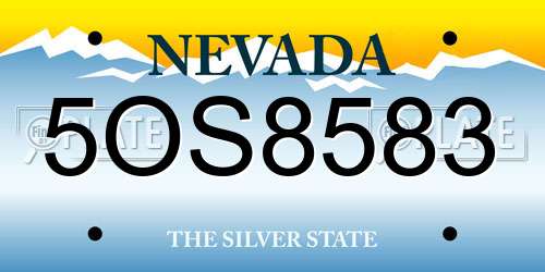 5OS8583 Nevada License Plate