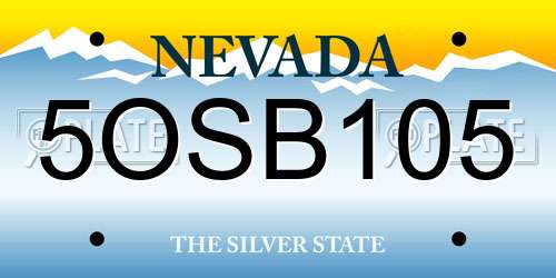 5OSB105 Nevada License Plate