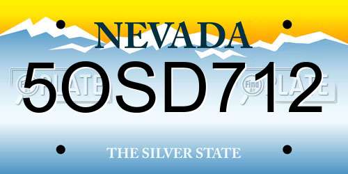 5OSD712 Nevada License Plate
