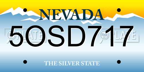 5OSD717 Nevada License Plate