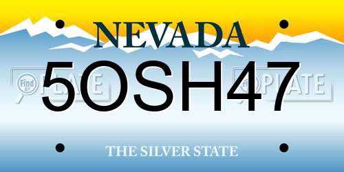5OSH47 Nevada License Plate