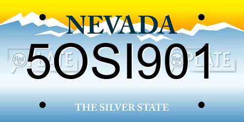 5OSI901 Nevada License Plate