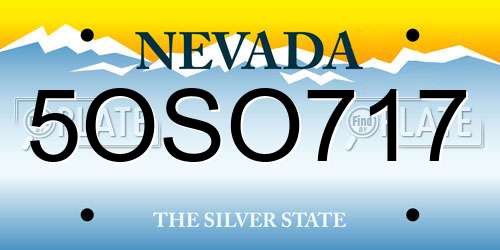 5OSO717 Nevada License Plate