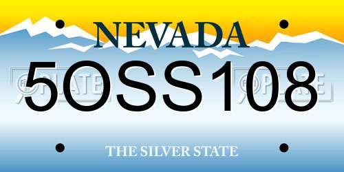 5OSS108 Nevada License Plate