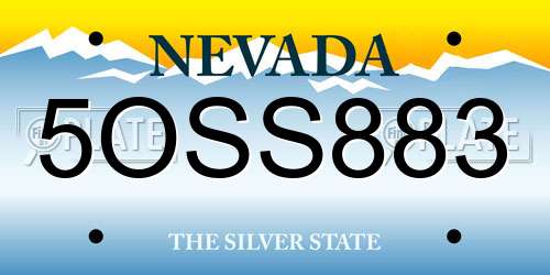 5OSS883 Nevada License Plate
