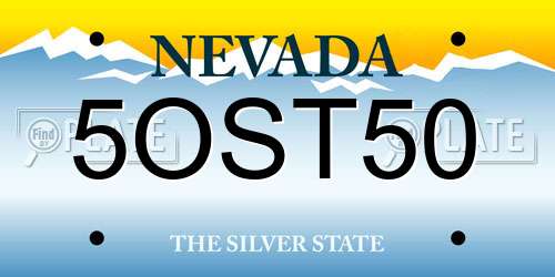 5OST50 Nevada License Plate