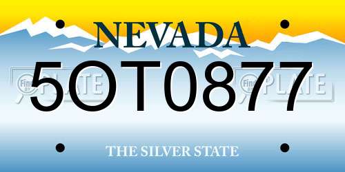 5OT0877 Nevada License Plate