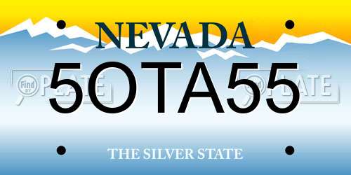 5OTA55 Nevada License Plate