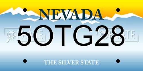 5OTG28 Nevada License Plate