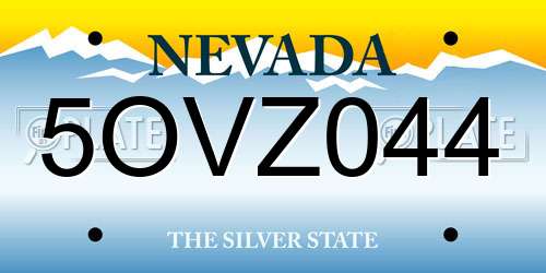5OVZ044 Nevada License Plate