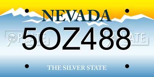 5OZ488 Nevada License Plate