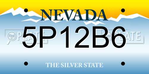 5P12B6 Nevada License Plate
