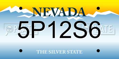 5P12S6 Nevada License Plate