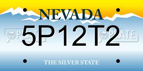 5P12T2 Nevada License Plate